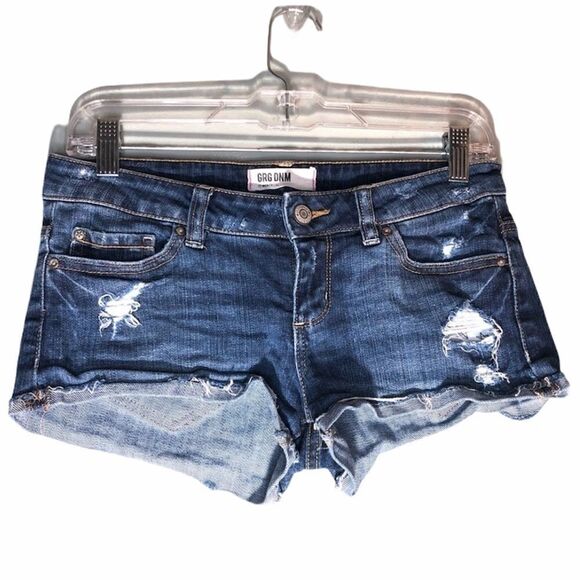 Garage denim stretch Montreal raw hem shorts jorts - Picture 1 of 16